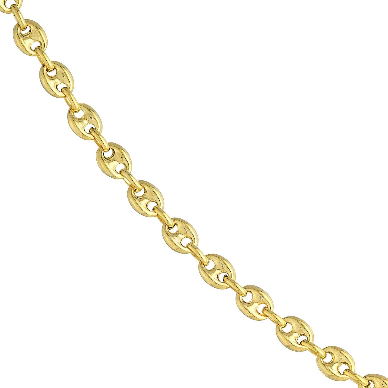 14k Yellow Gold Puff Carabiner Bracelet Anklet Choker Necklace Pendant Chain