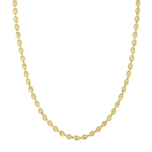 14k Yellow Gold Puff Carabiner Bracelet Anklet Choker Necklace Pendant Chain