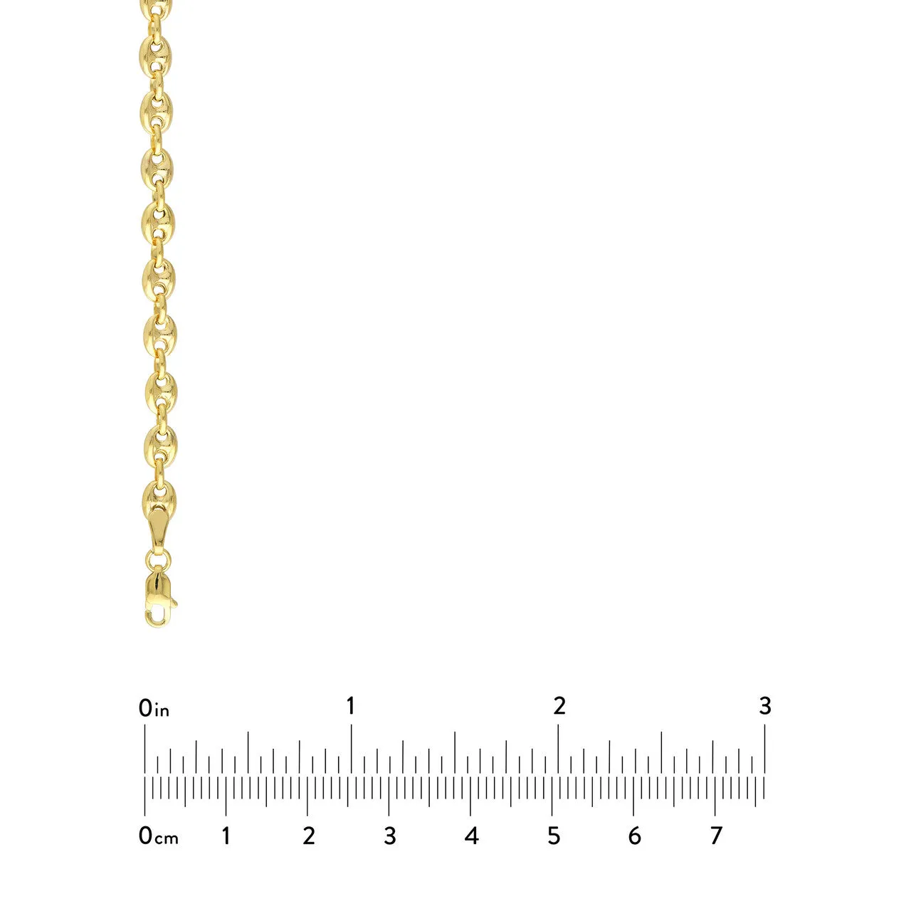 14k Yellow Gold Puff Carabiner Bracelet Anklet Choker Necklace Pendant Chain