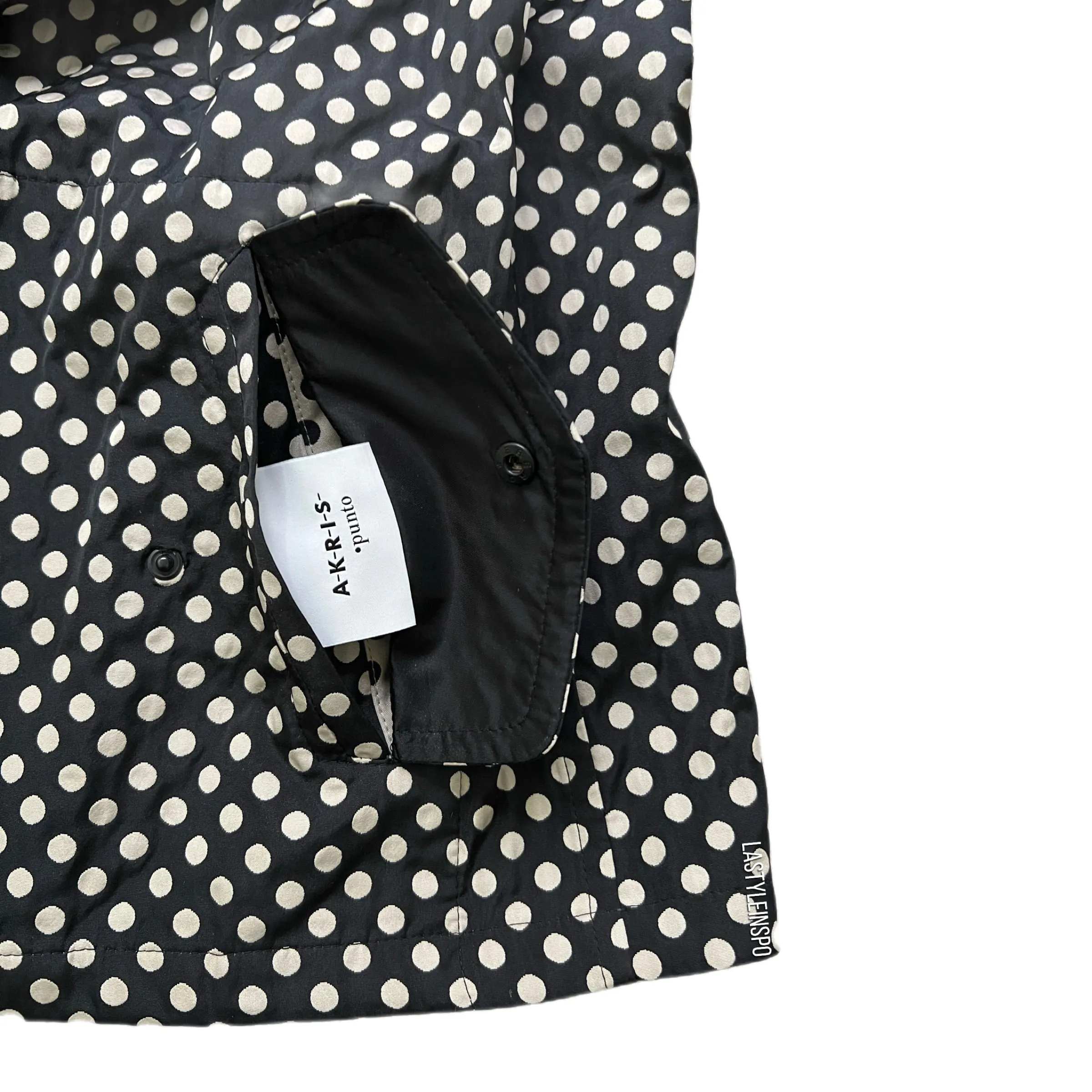 AKRIS PUNTO Polka Dots Reversible Jacket Beige Black Size 12