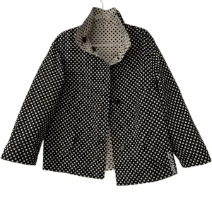AKRIS PUNTO Polka Dots Reversible Jacket Beige Black Size 12