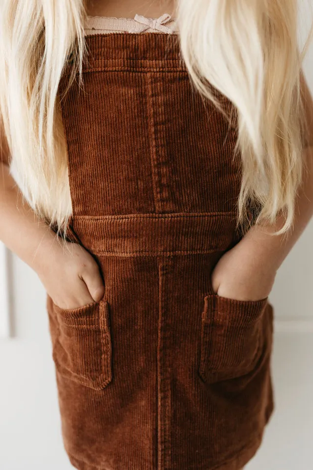 Alexis Cord Overall Dress - Gingerbread