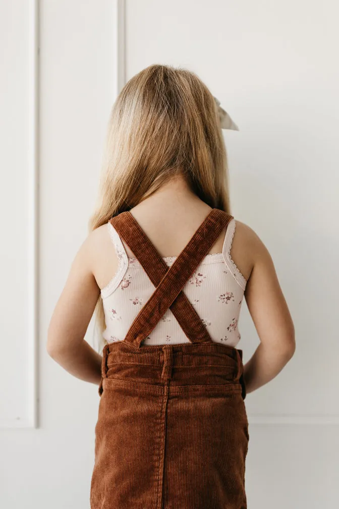 Alexis Cord Overall Dress - Gingerbread