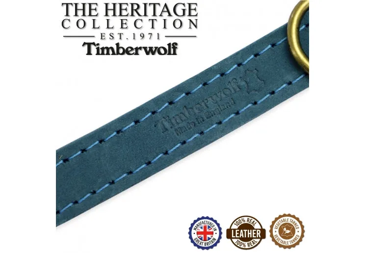Ancol - Timberwolf Leather Collar - Blue - Size 8 (55-63cm)
