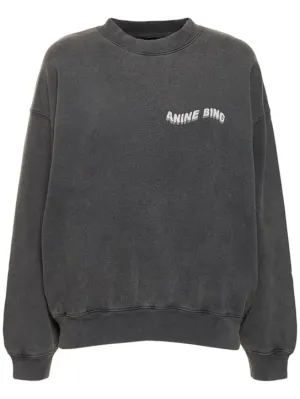ANINE BING   Jaci logo cotton jersey sweatshirt 