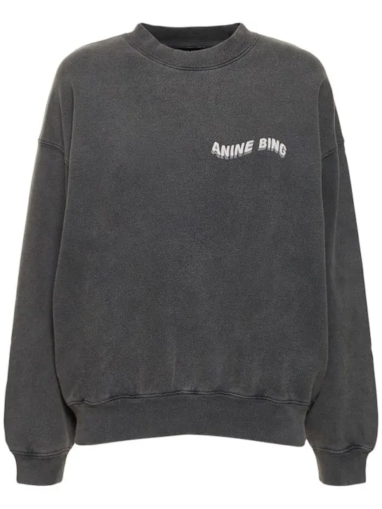 ANINE BING   Jaci logo cotton jersey sweatshirt 
