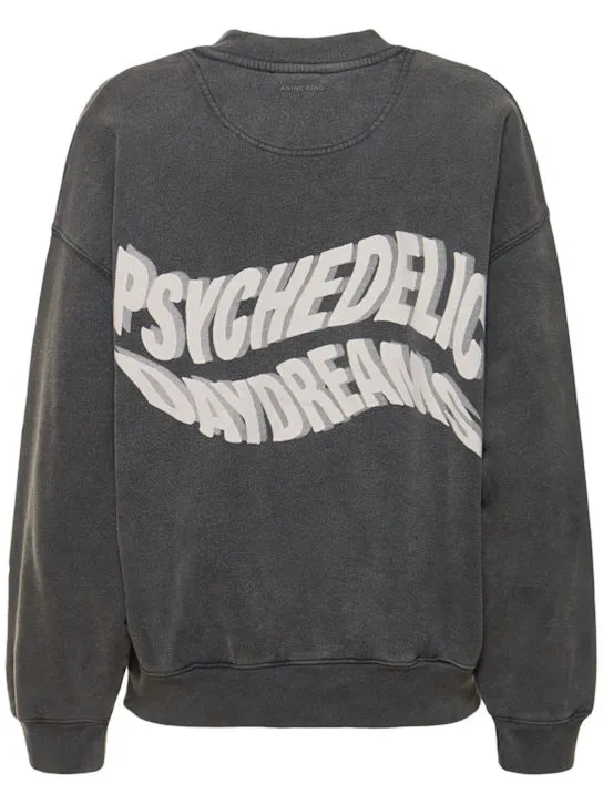 ANINE BING   Jaci logo cotton jersey sweatshirt 