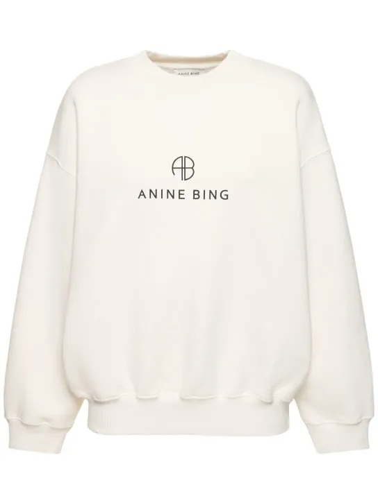 ANINE BING   Jaci monogram cotton blend sweatshirt 