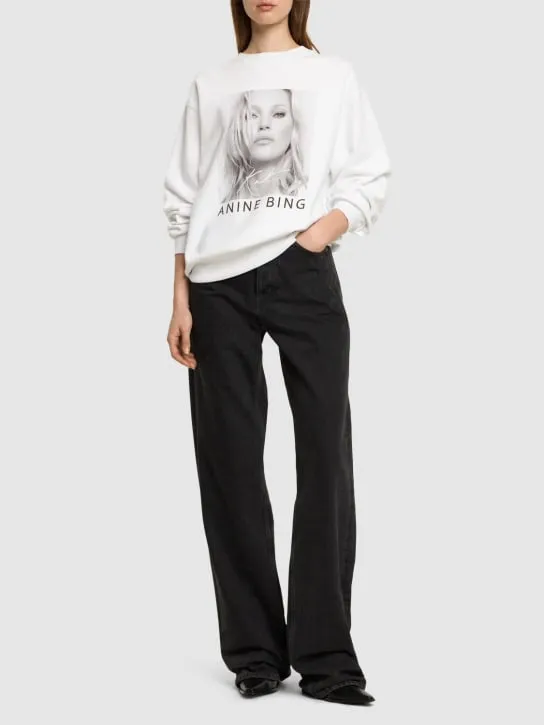 ANINE BING   Ramona Kate Moss cotton sweatshirt 
