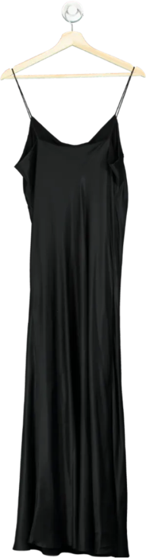 Asceno Black Silk Slip Dress UK M