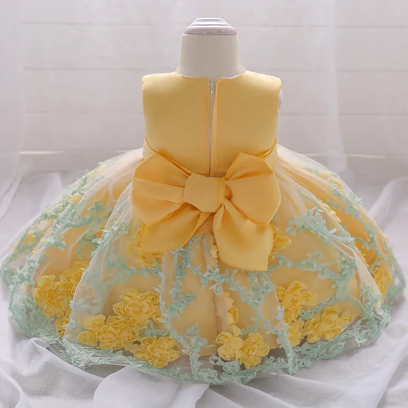 Baby Girl Dress Flowers Eye-Catching Dress (3-12 Months)