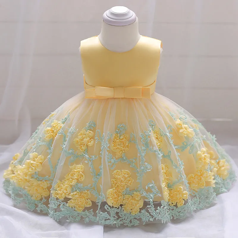 Baby Girl Dress Flowers Eye-Catching Dress (3-12 Months)