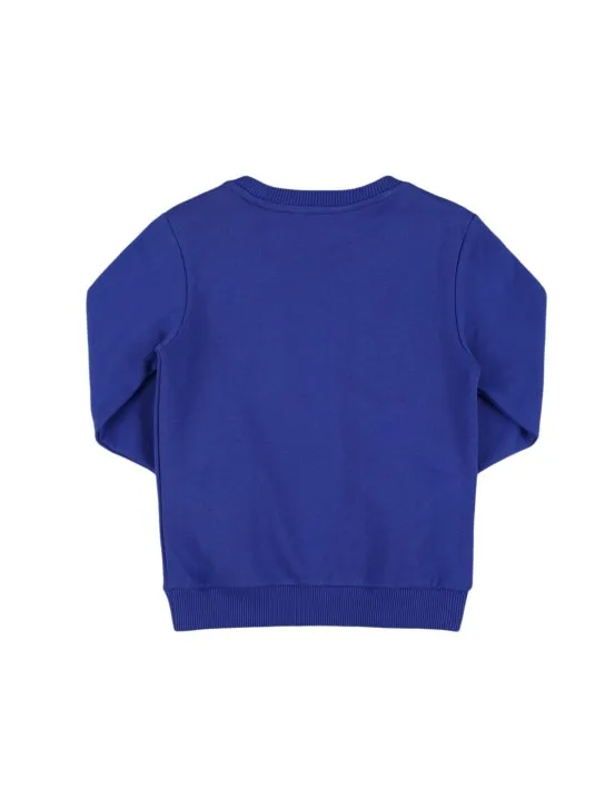 Balmain   Printed logo cotton crewneck sweatshirt 