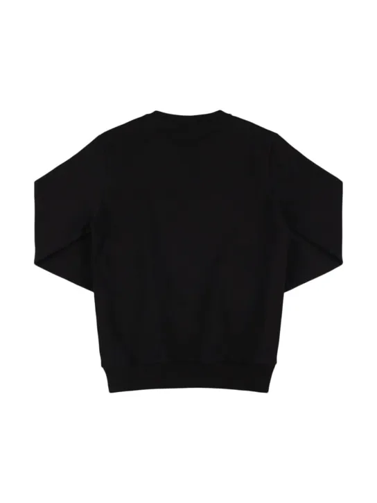 Balmain   Printed logo cotton crewneck sweatshirt 