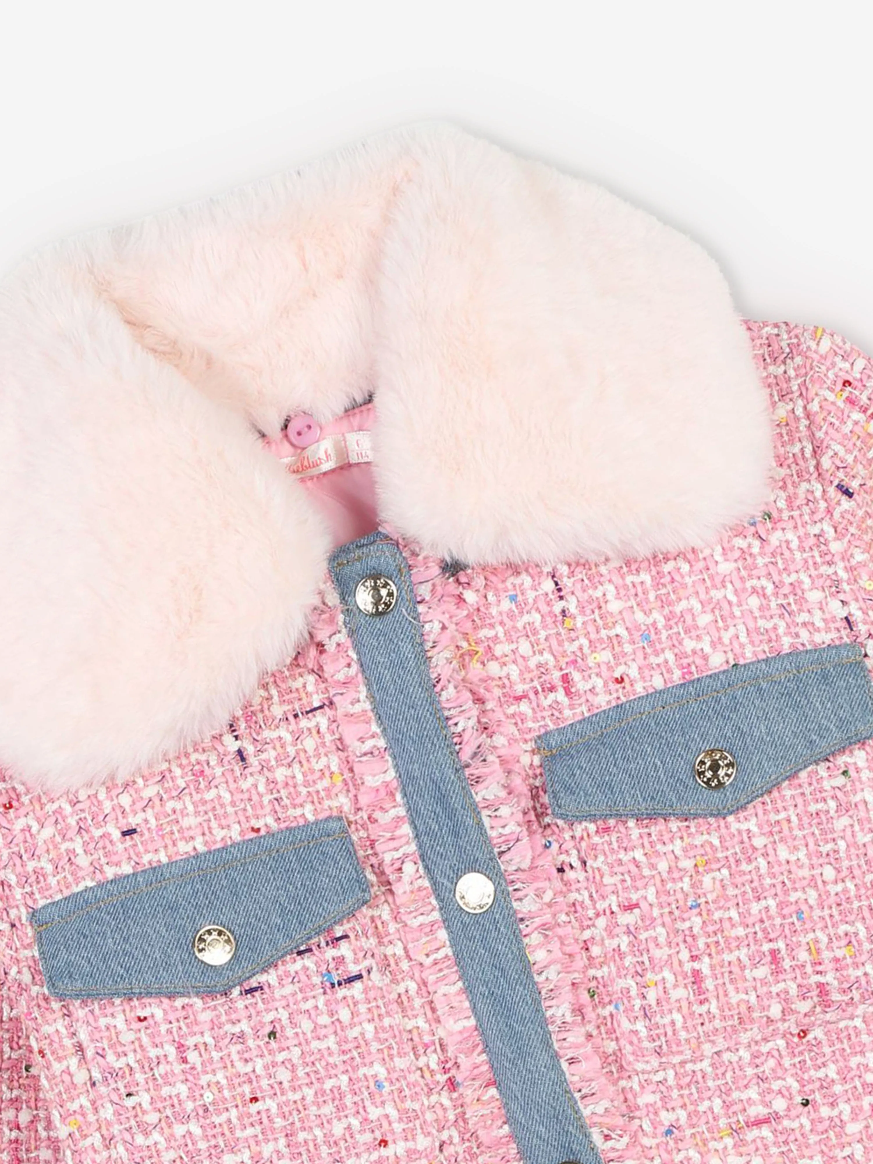 Billieblush Girls Tweed Jacket in Pink