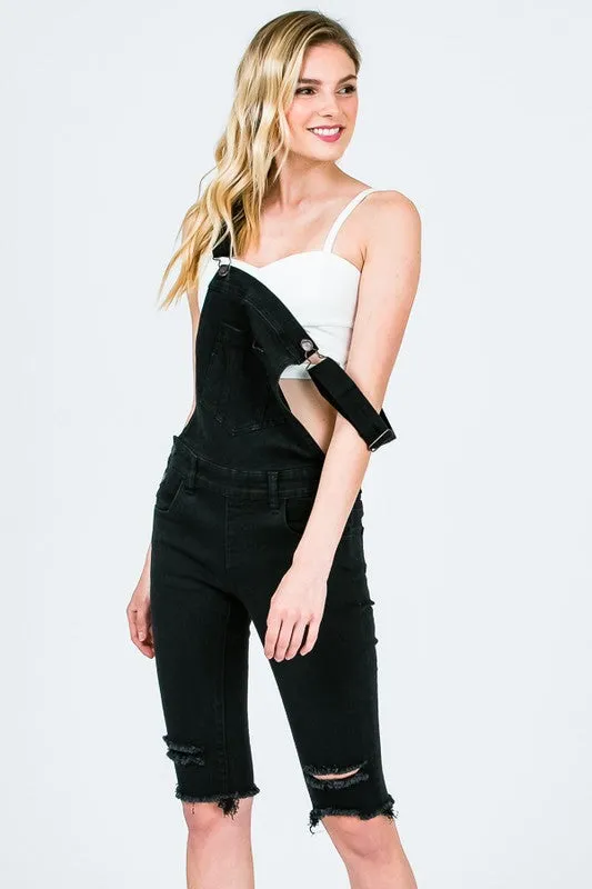 Black Overall Bermuda Shorts