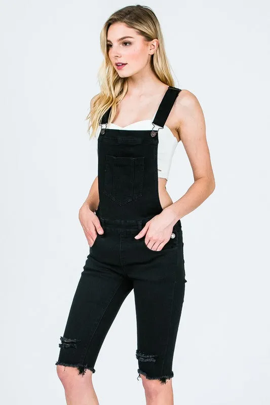 Black Overall Bermuda Shorts