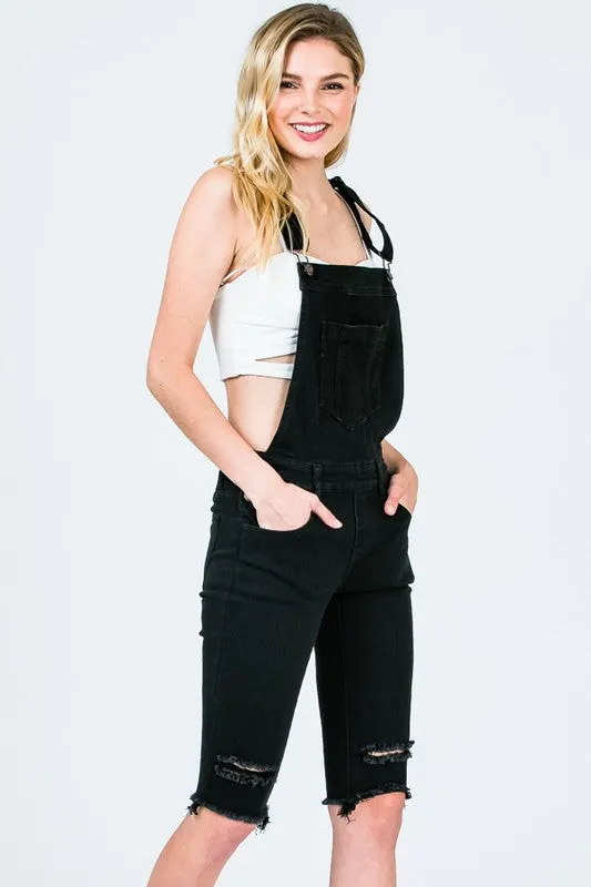 Black Overall Bermuda Shorts