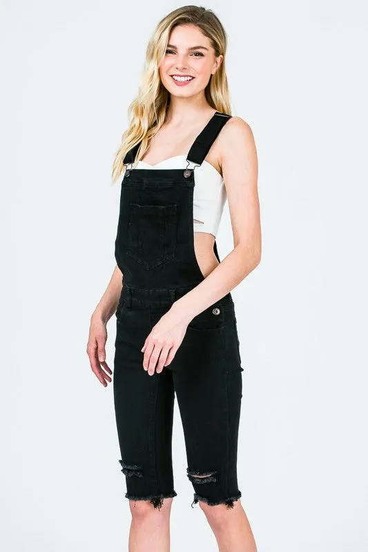 Black Overall Bermuda Shorts