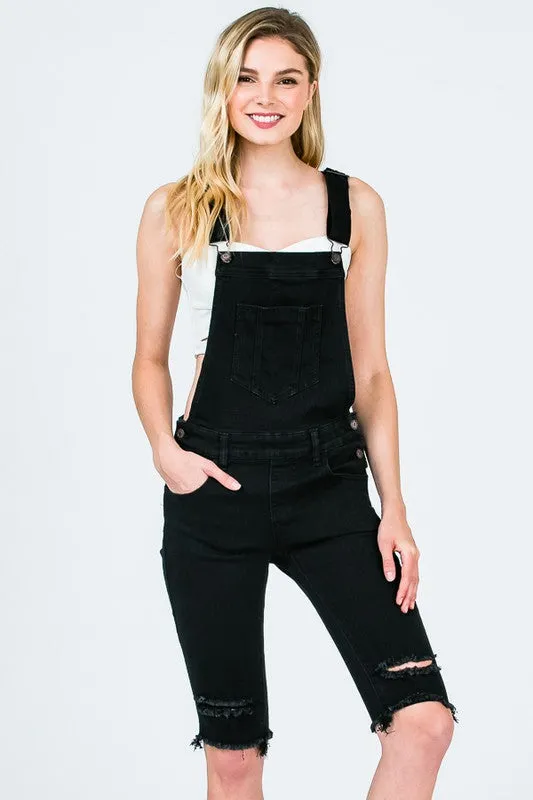 Black Overall Bermuda Shorts