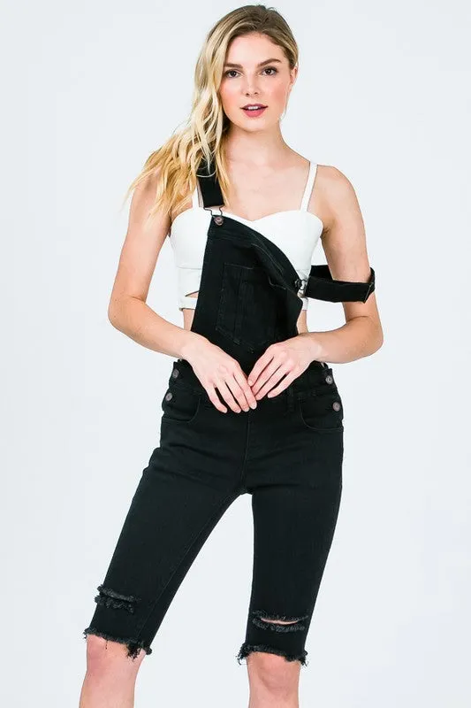 Black Overall Bermuda Shorts