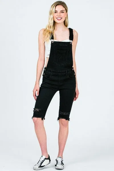 Black Overall Bermuda Shorts