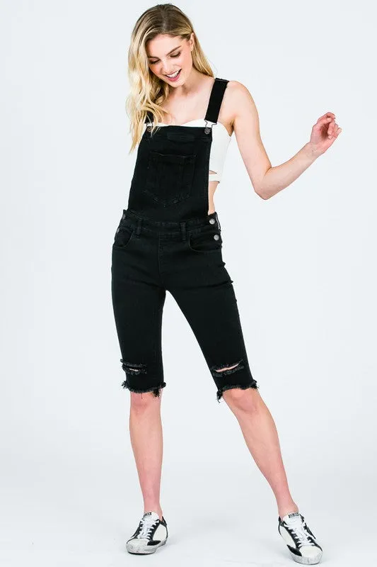 Black Overall Bermuda Shorts