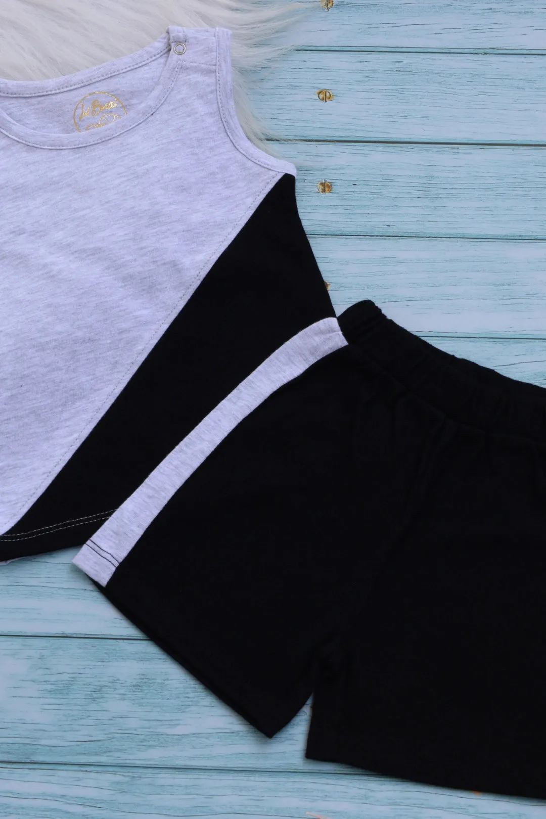 Black Patch-Boys Vest and Shorts