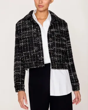 Brochu Walker Tweed Cropped Jacket Black   White