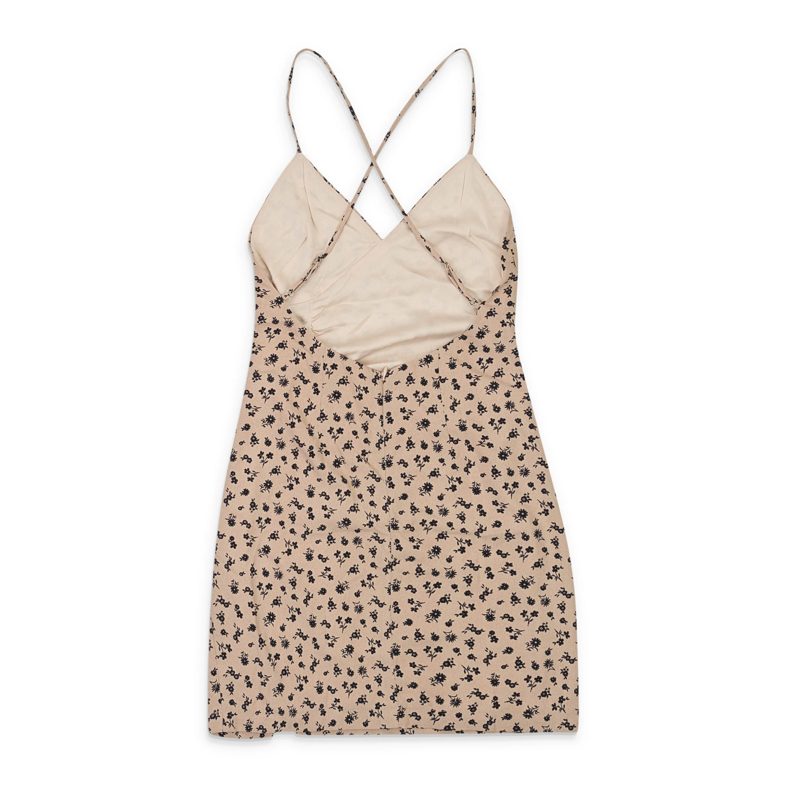 CALLIPYGIAN HIGH TIE BEIGE SLIP DRESS