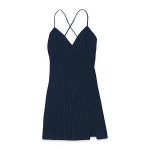 CALLIPYGIAN HIGH TIE NAVY SLIP DRESS