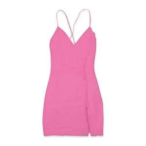 CALLIPYGIAN HIGH TIE PINK SLIP DRESS
