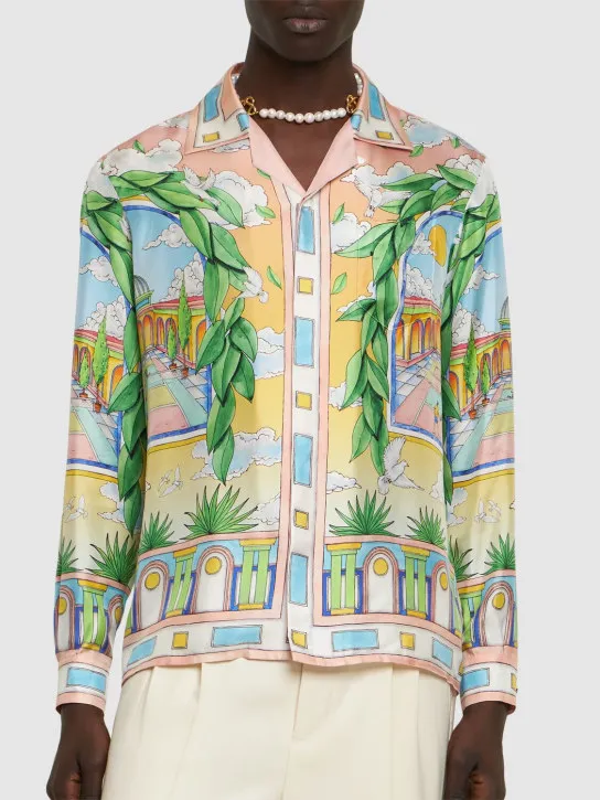 Casablanca   Cuban collar silk shirt 