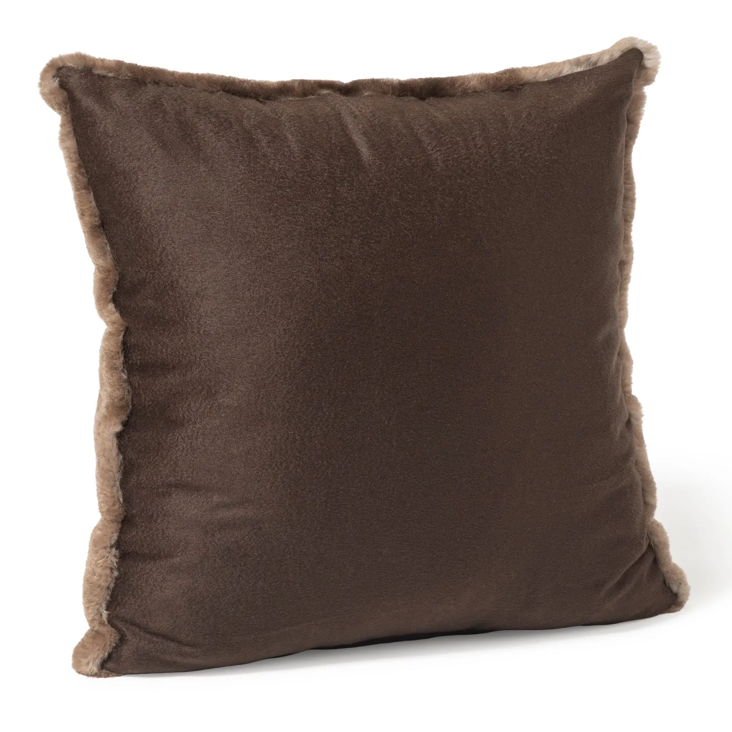 Castoro Sheared Beaver Fur and Cashmere Pillow- Brown
