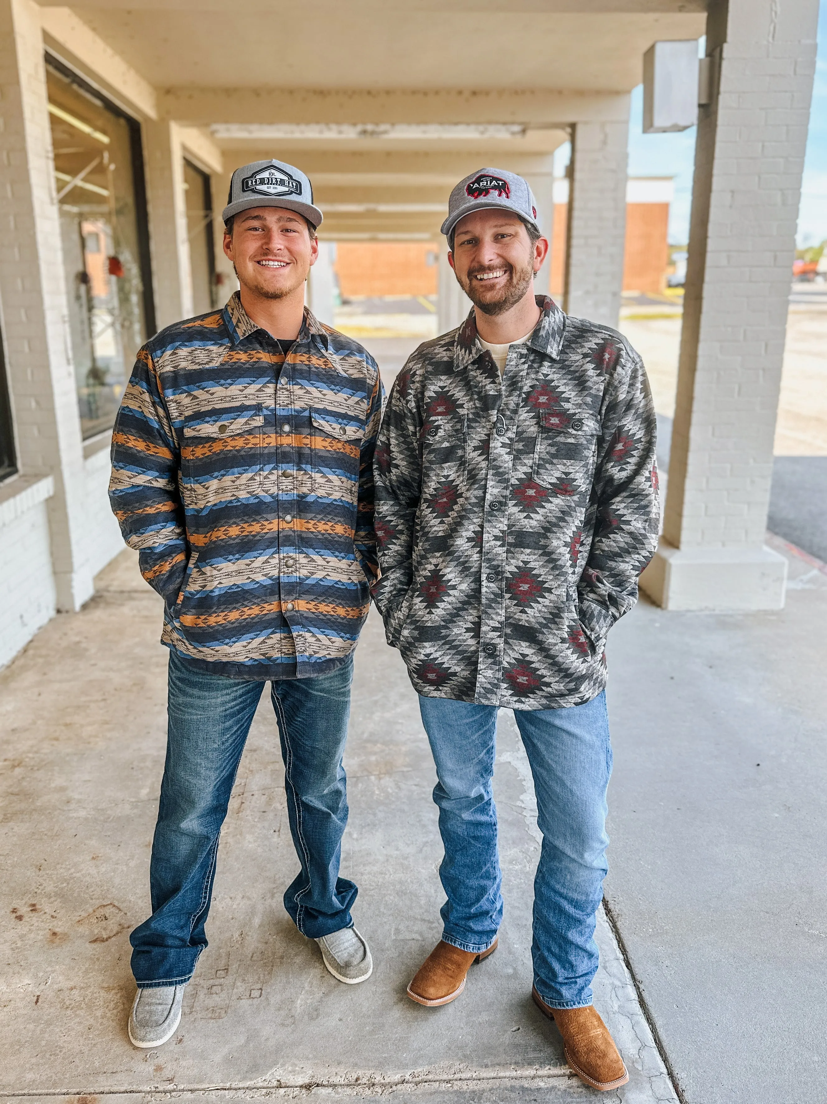 Charcoal Grey & Maroon Caldwell Printed Shacket