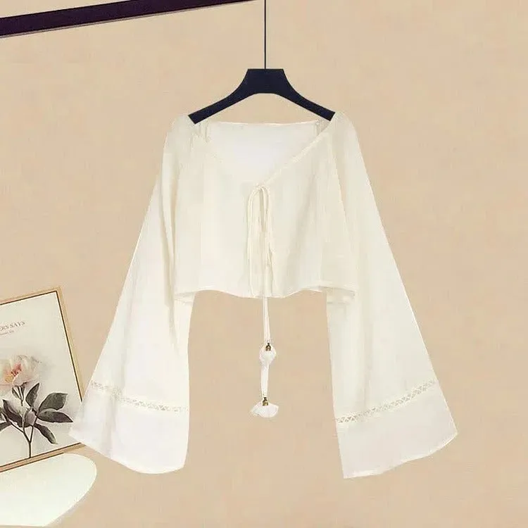 Charming Floral Pattern Two Piece Set in Vintage Style