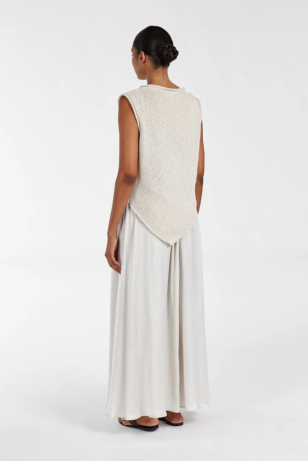 COLLINS CHALK SILK SKIRT