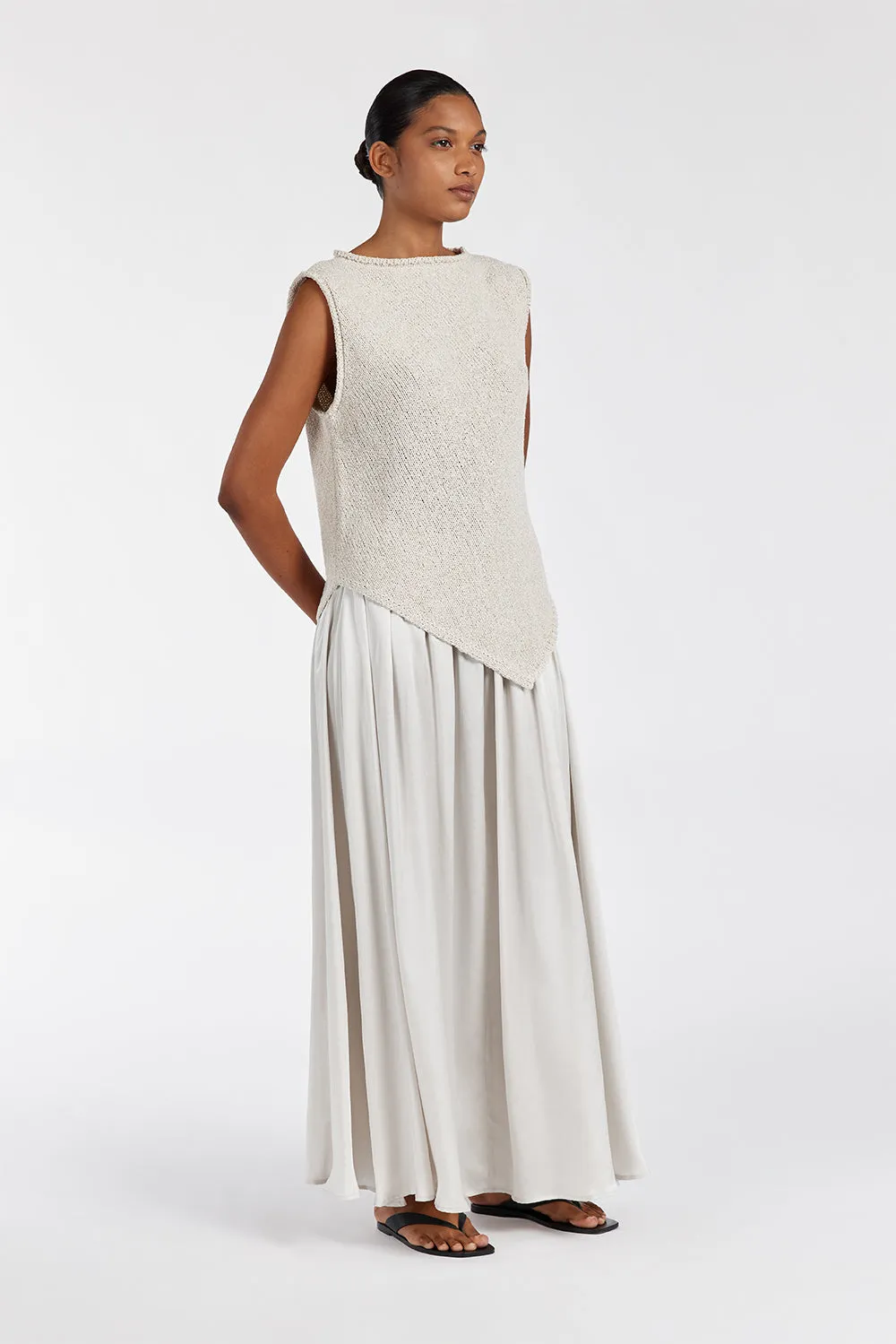 COLLINS CHALK SILK SKIRT