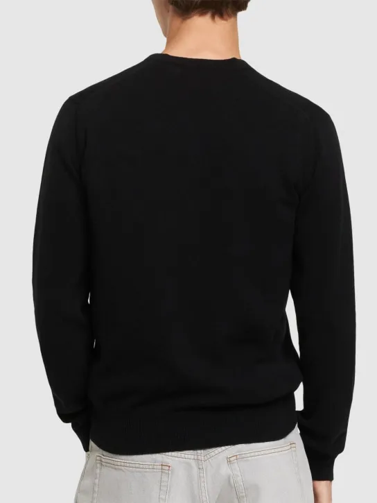 Comme des Garçons Play   Play logo knit wool V-neck sweater 