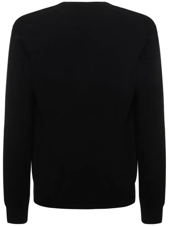 Comme des Garçons Play   Play logo knit wool V-neck sweater 