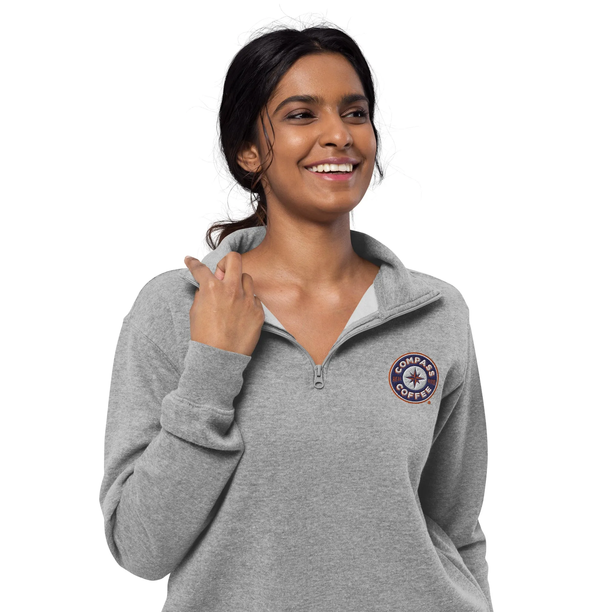 Compass Coffee Fleece Quarterzip