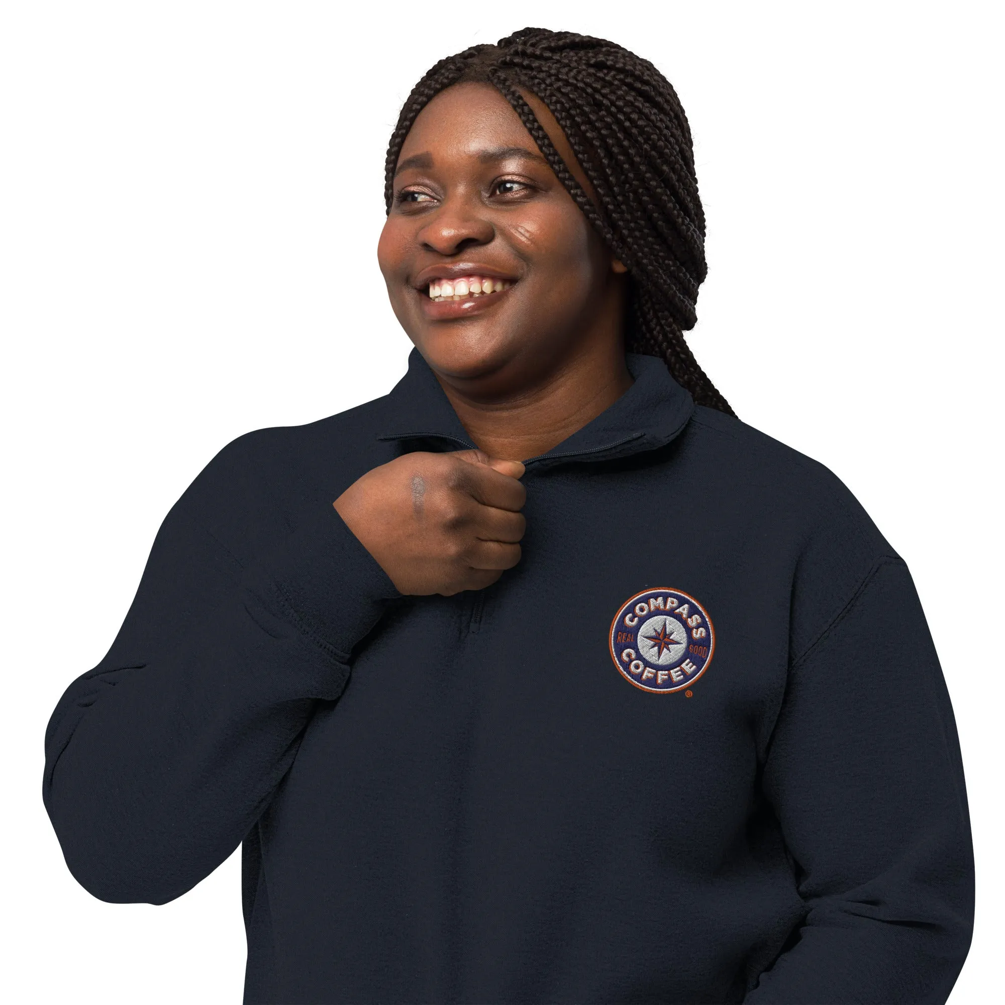 Compass Coffee Fleece Quarterzip