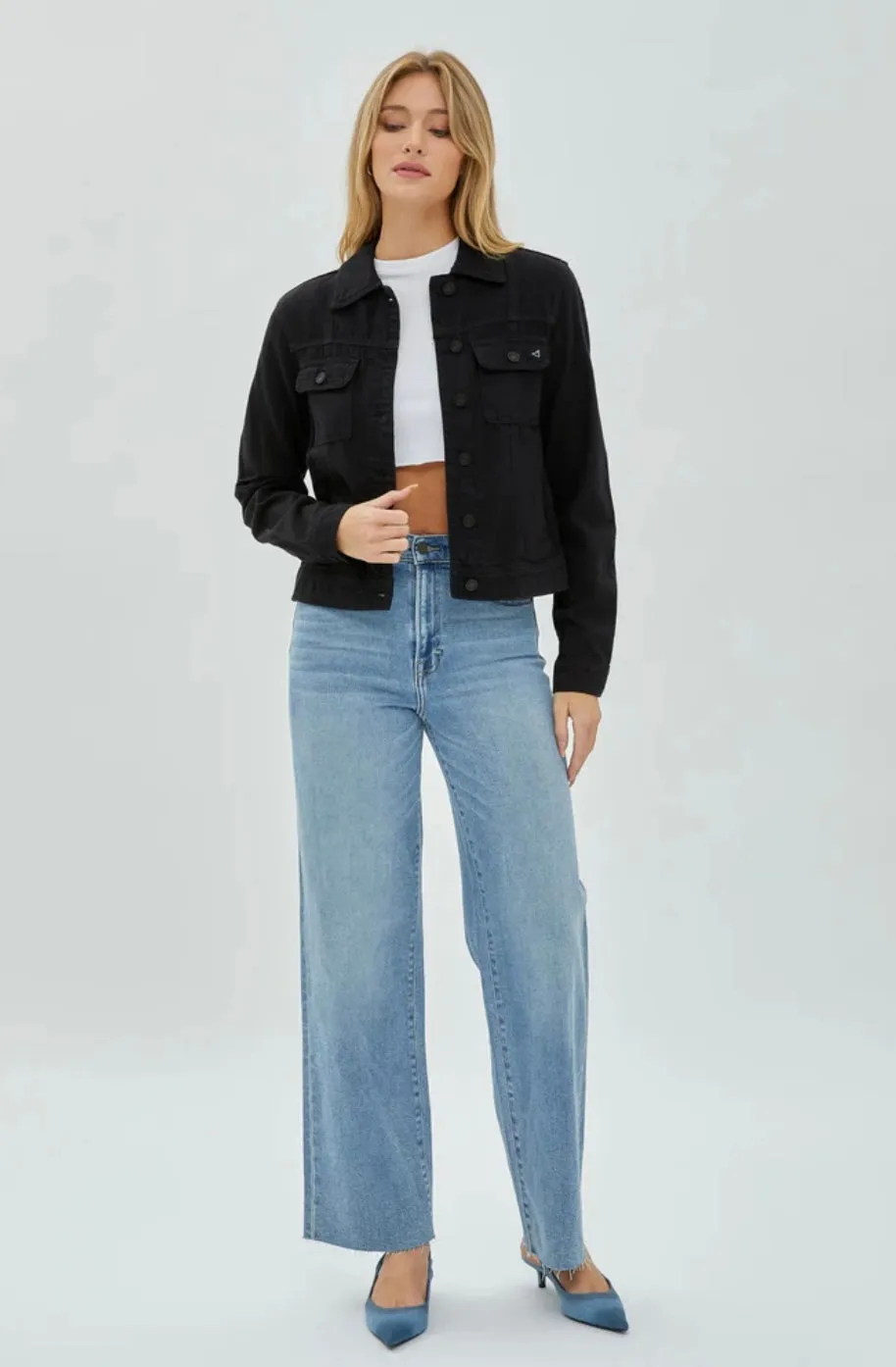 Dakota Cropped Jacket in Black
