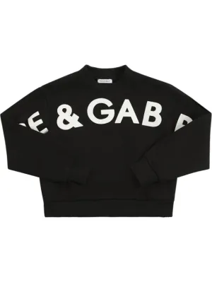 Dolce&amp;Gabbana   Logo print cropped cotton sweatshirt 