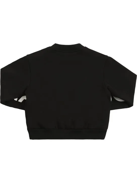 Dolce&amp;Gabbana   Logo print cropped cotton sweatshirt 