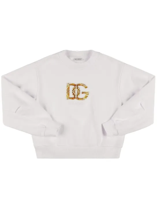 Dolce&amp;Gabbana   Printed logo cotton crewneck sweatshirt 