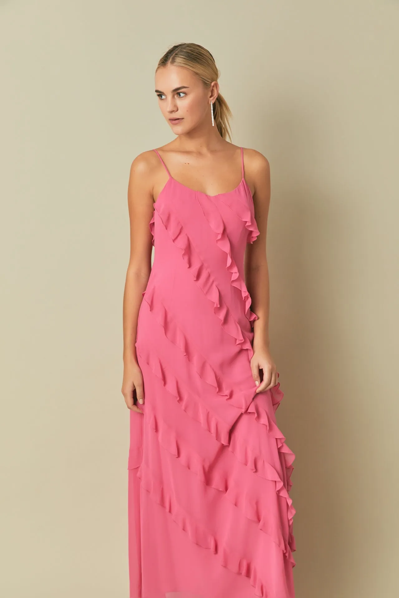 Endless Rose - Slip Ruffled Dress
