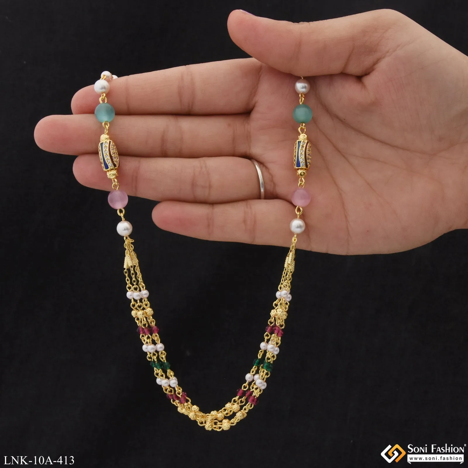 Eye-Catching Design Fancy Design Gold Plated Necklace for Ladies - Style A413