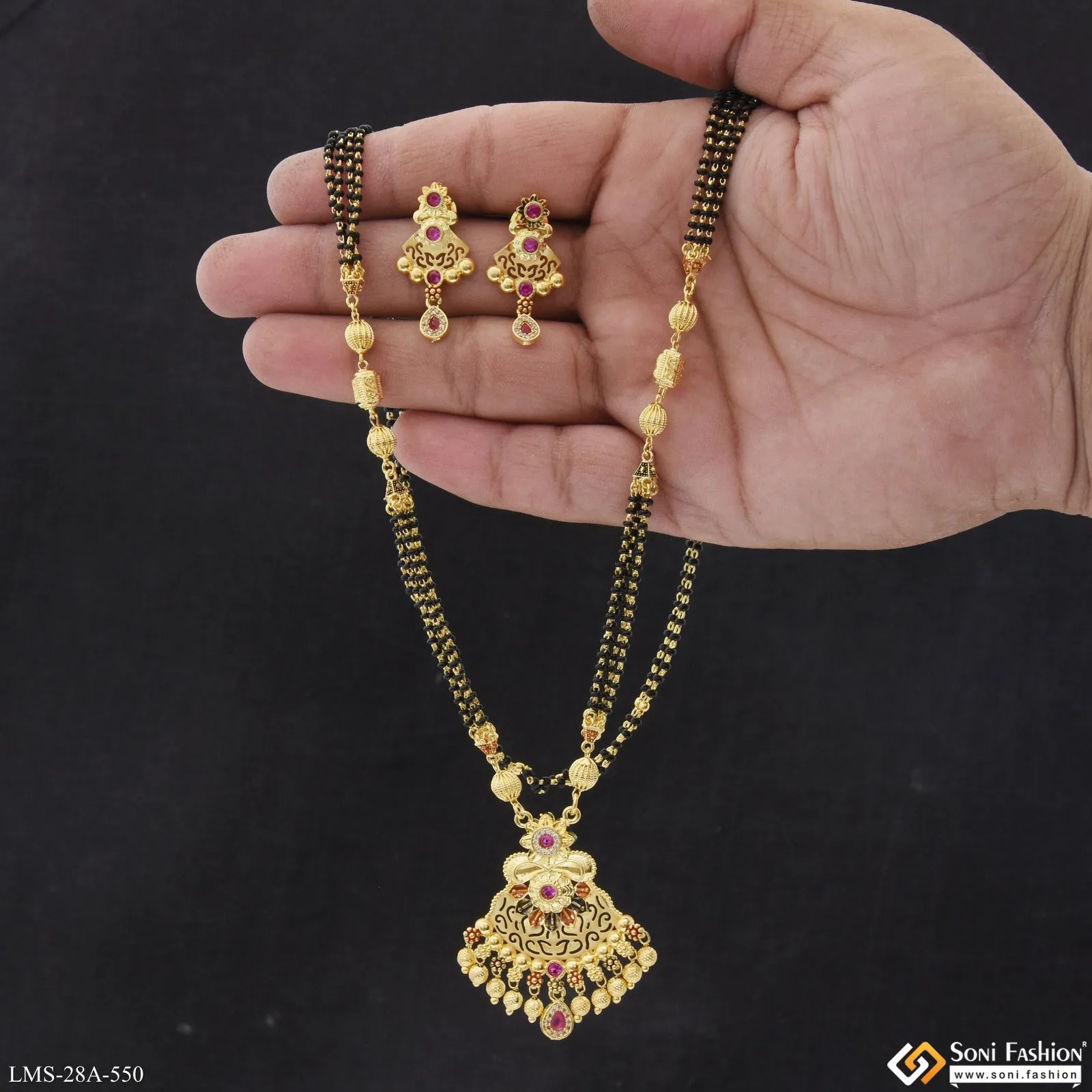Eye-Catching Design Gold Plated Mangalsutra Set for Women - Style A550