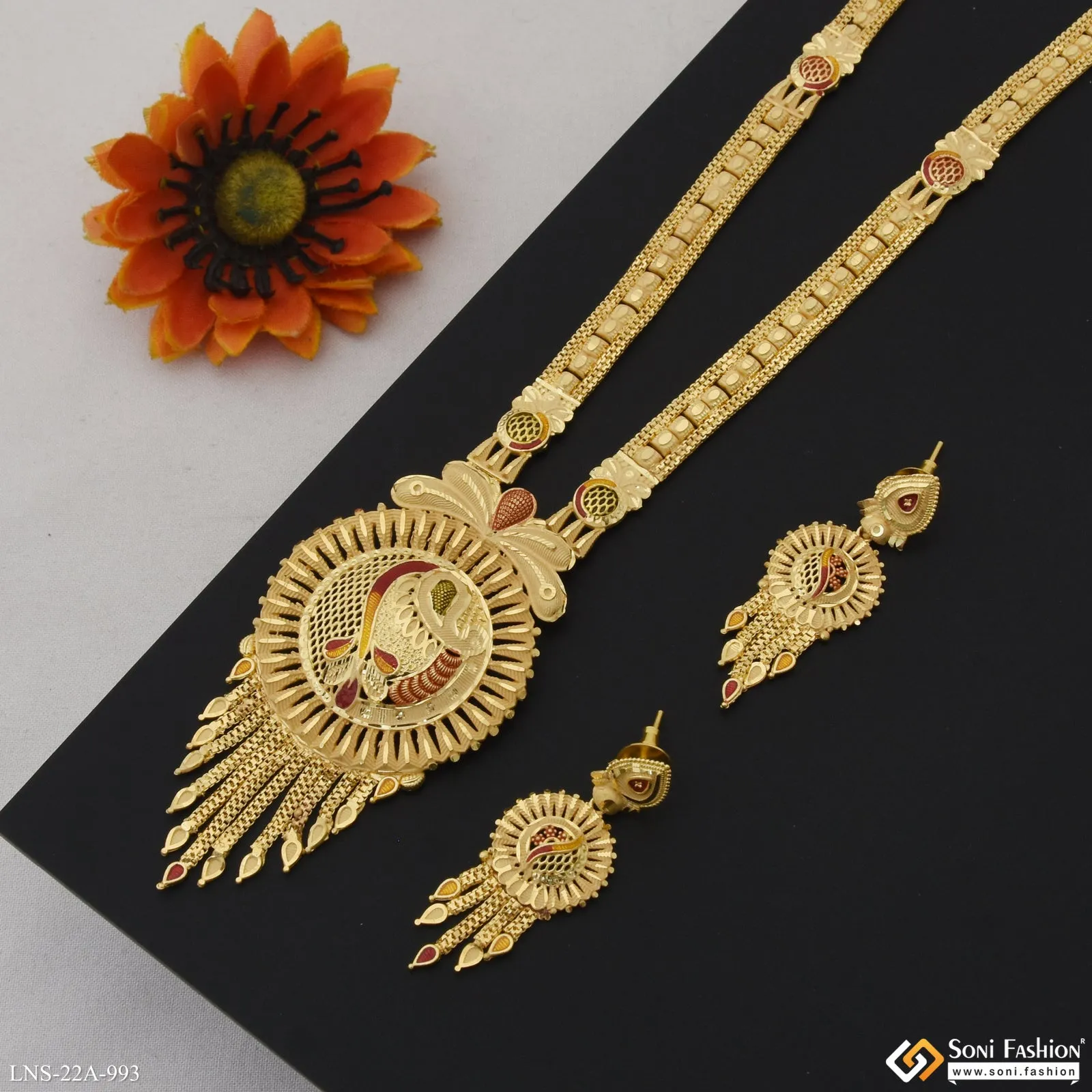 Eye-Catching Design Gold Plated Necklace Set for Women - Style A993
